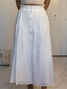 H&M Textured Buttoned Maxi Skirt